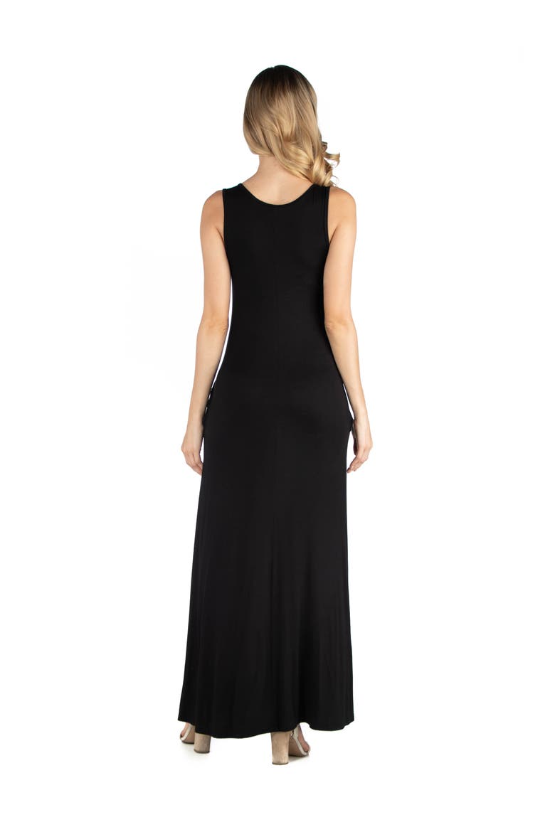 Maternity Scoop Neck Sleeveless Maxi Dress with Pockets, Alternate, color, Black