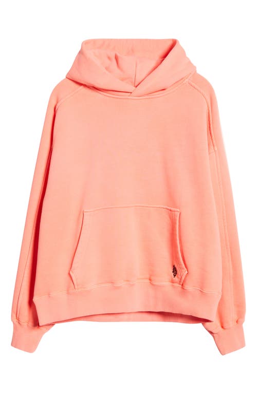 Free People A Cut Above Cotton Hoodie In Pastel Peach