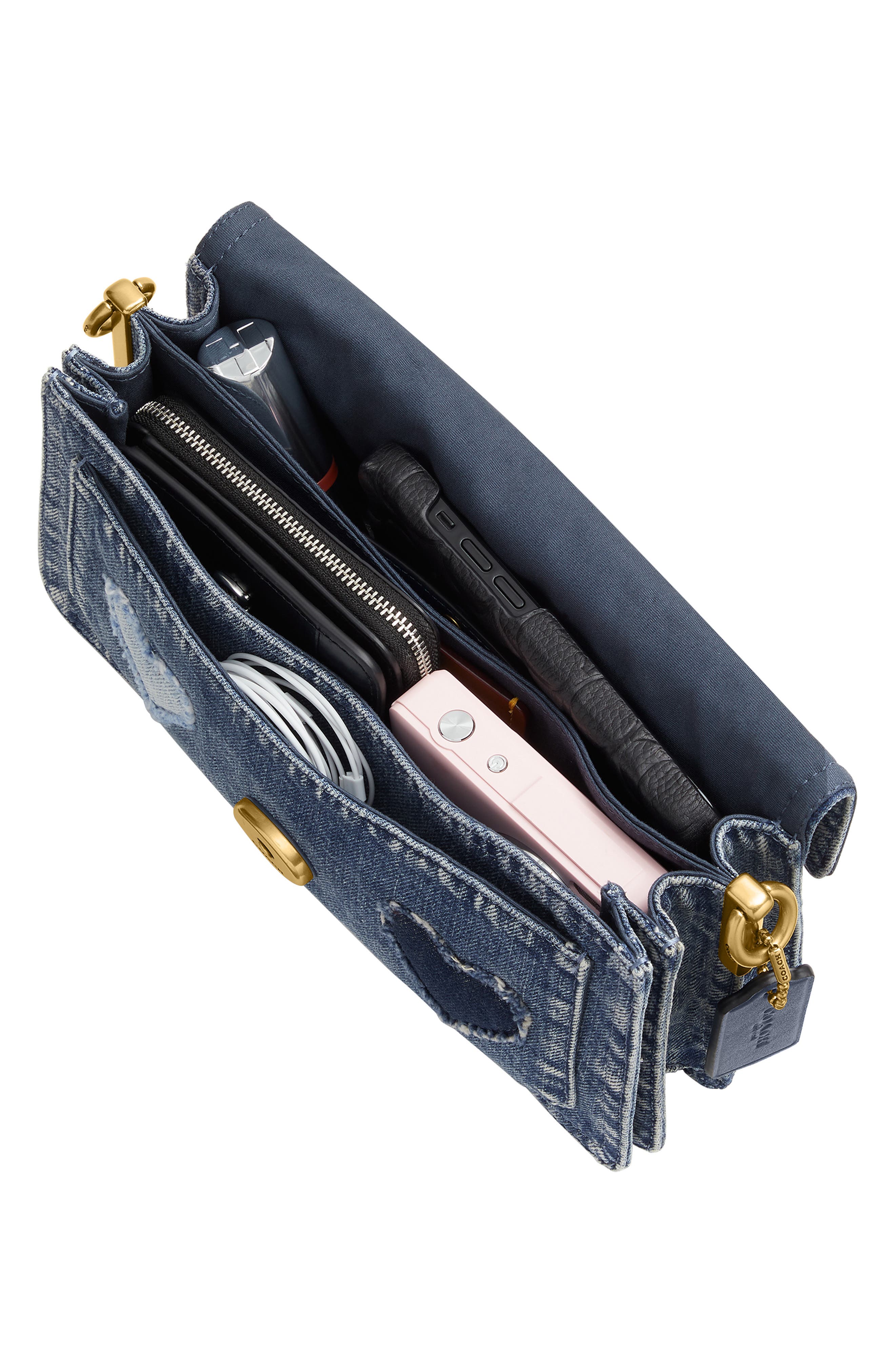 Soft Tabby Denim Shoulder Bag, Alternate, color, B4/ DENIM MULTI