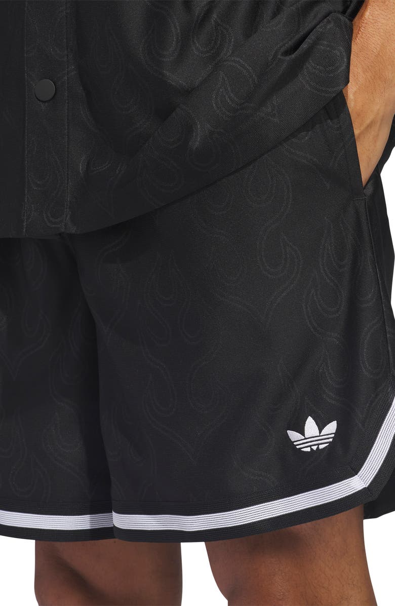 adidas Basketball Flame Loose Fit Drawstring Shorts, Alternate, color, Black/ /