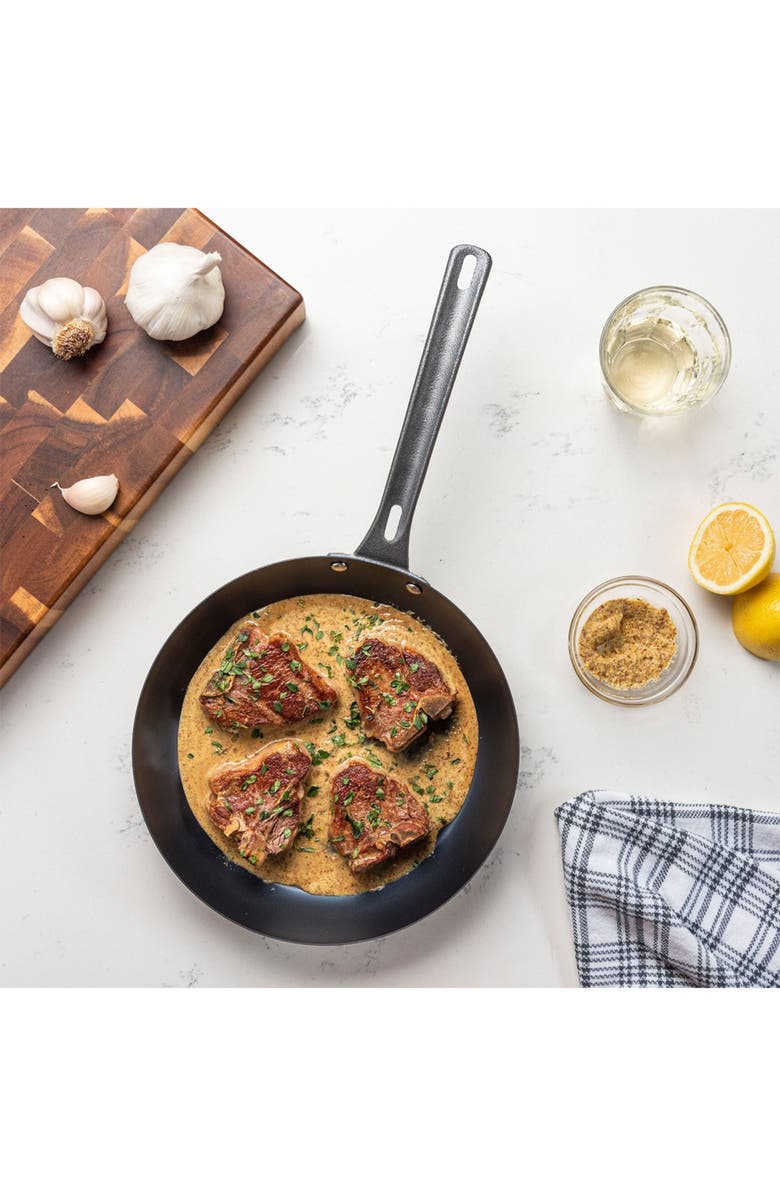 Viking Blue Carbon Steel 10" Frying Pan, Alternate, color, Black