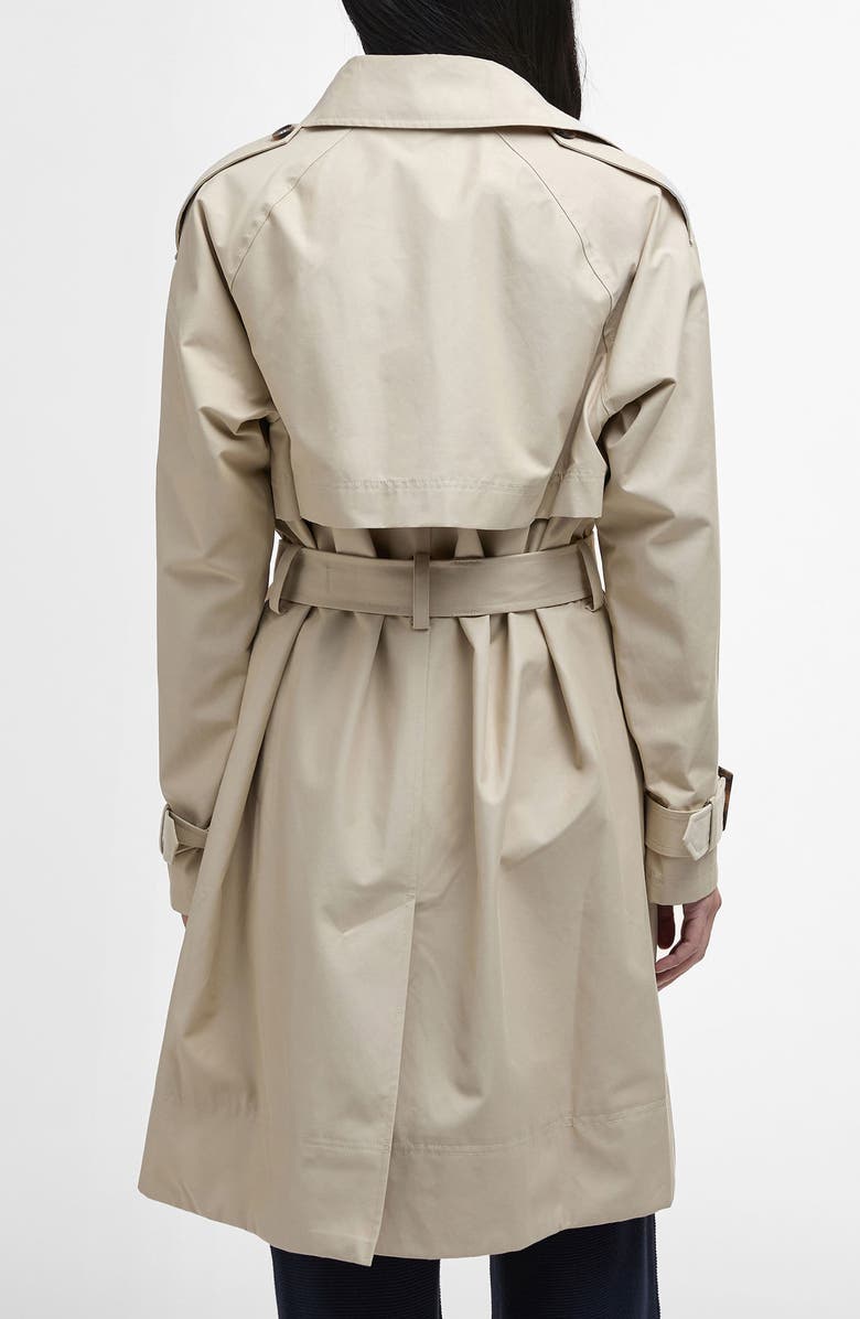 Barbour Maia Waterproof Trench Coat, Alternate, color, Light Sand/Rosemary Tartan