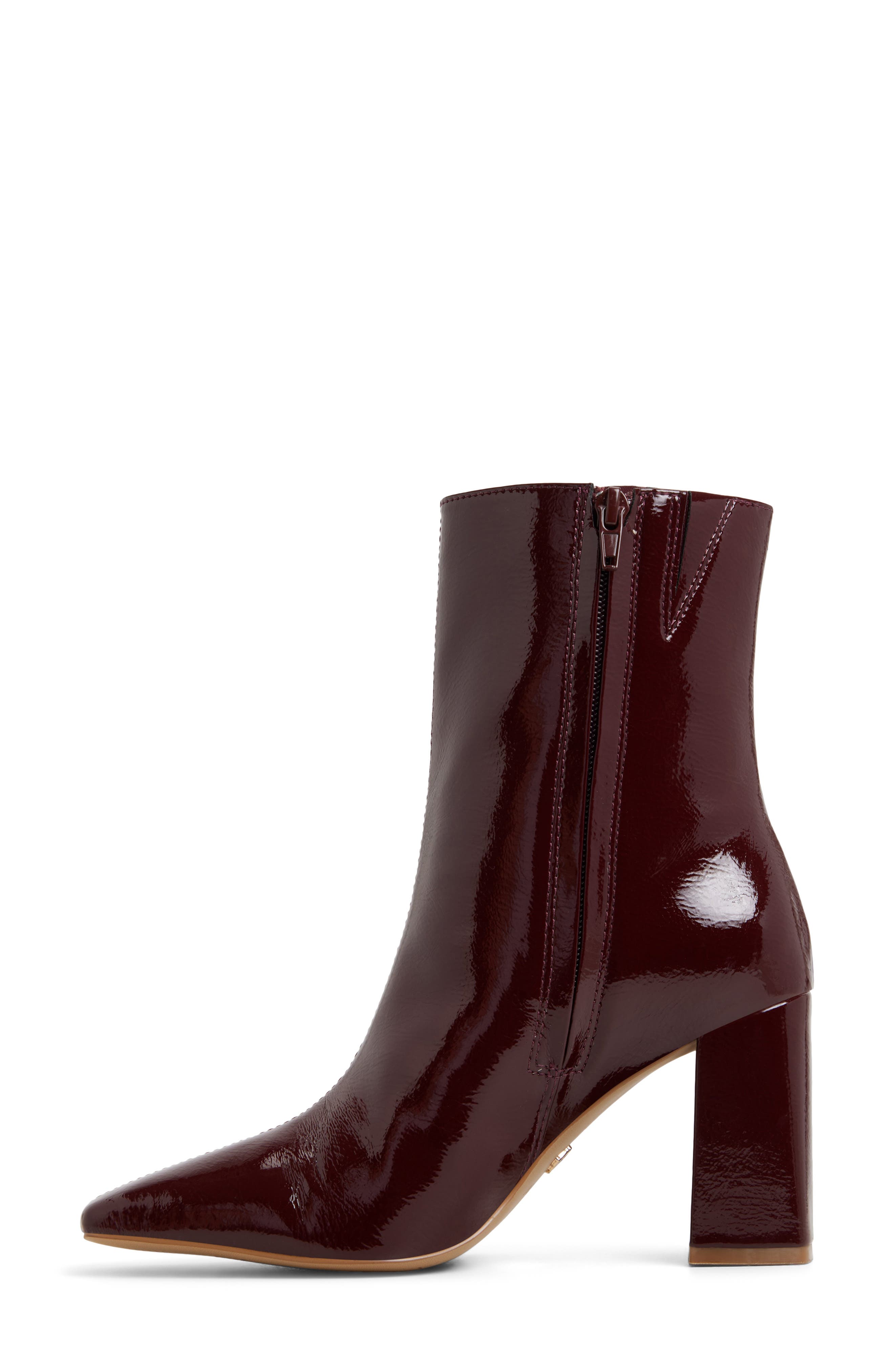 ALDO Vellamo Block Heel Bootie, Alternate, color, Bordo