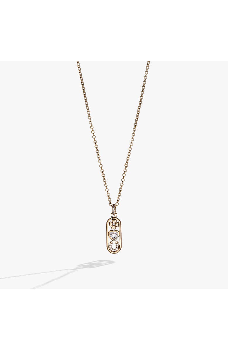 Alex and Ani Love Luck Pendant Necklace, Alternate, color, Gold