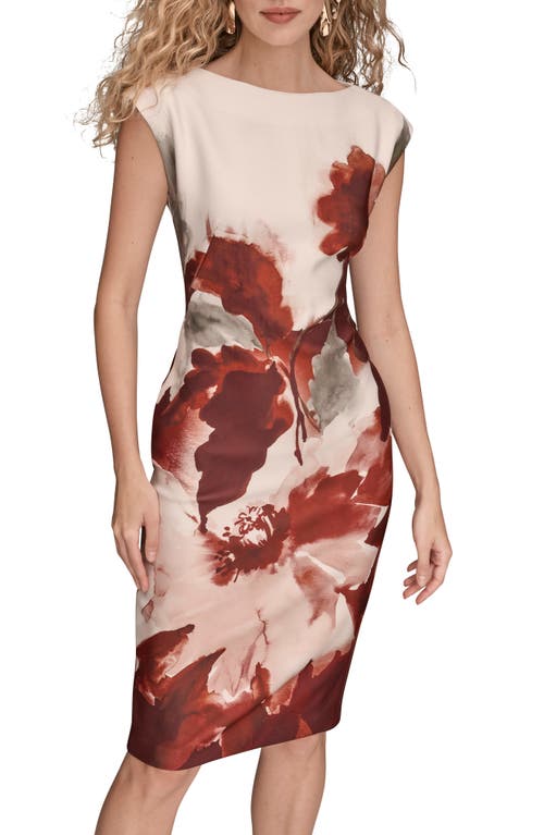 Donna Karan New York Cap Sleeve Sheath Dress In Neutral