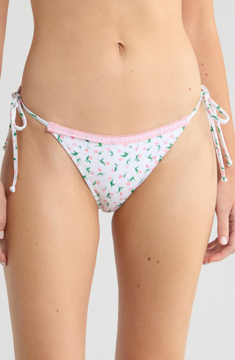 PacSun Lacey Day Side Tie Swim Bottoms, Main, color, Tulip Ditsy