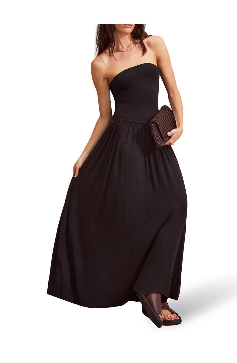 Ro&Zo Jersey Bandeau Dress, Alternate, color, Black