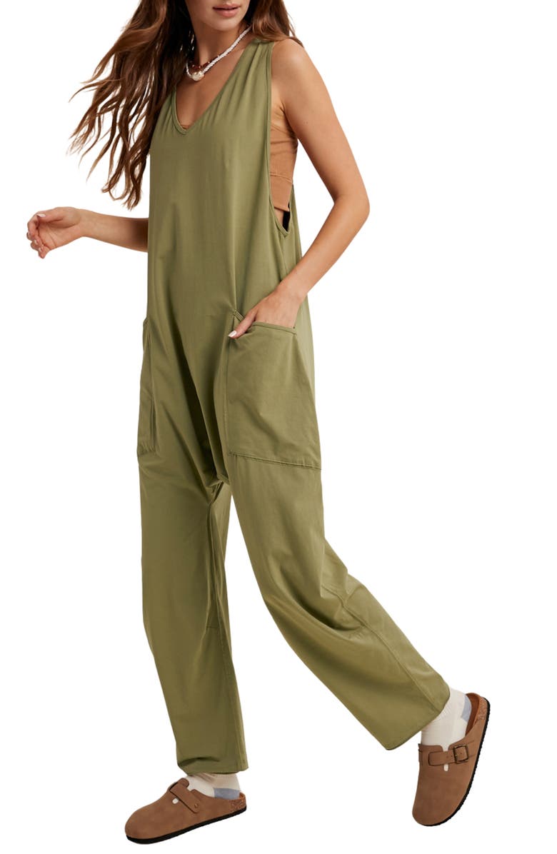 WISHLIST Drop Sleeveless Romper, Alternate, color, Olive