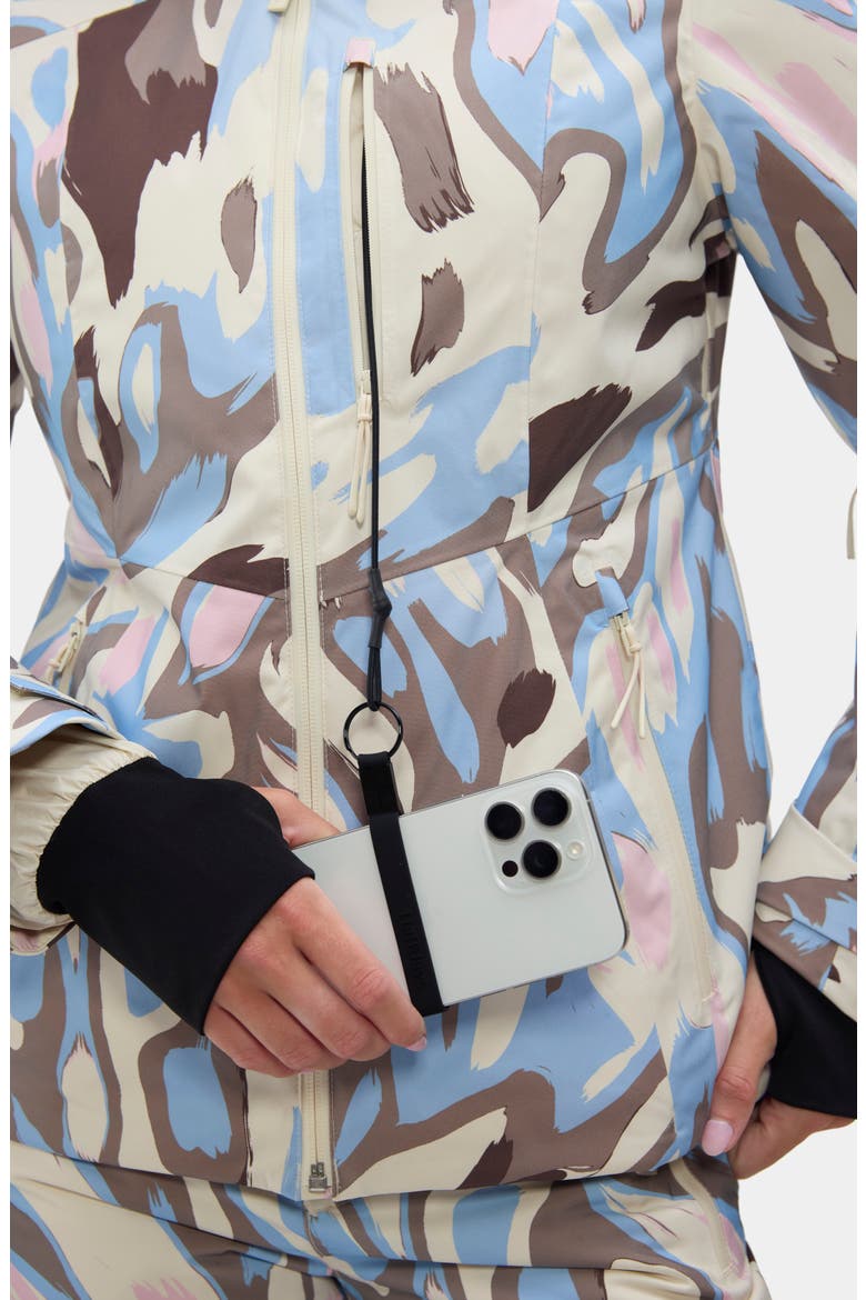 Lawrence Waterproof Abstract Print Ski Jacket, Alternate, color, ROCKY MOUNTAINS