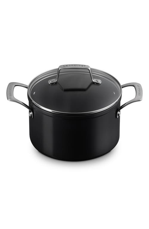 Le Creuset Essential Nonstick Ceramic Stockpot With Glass Lid In Black