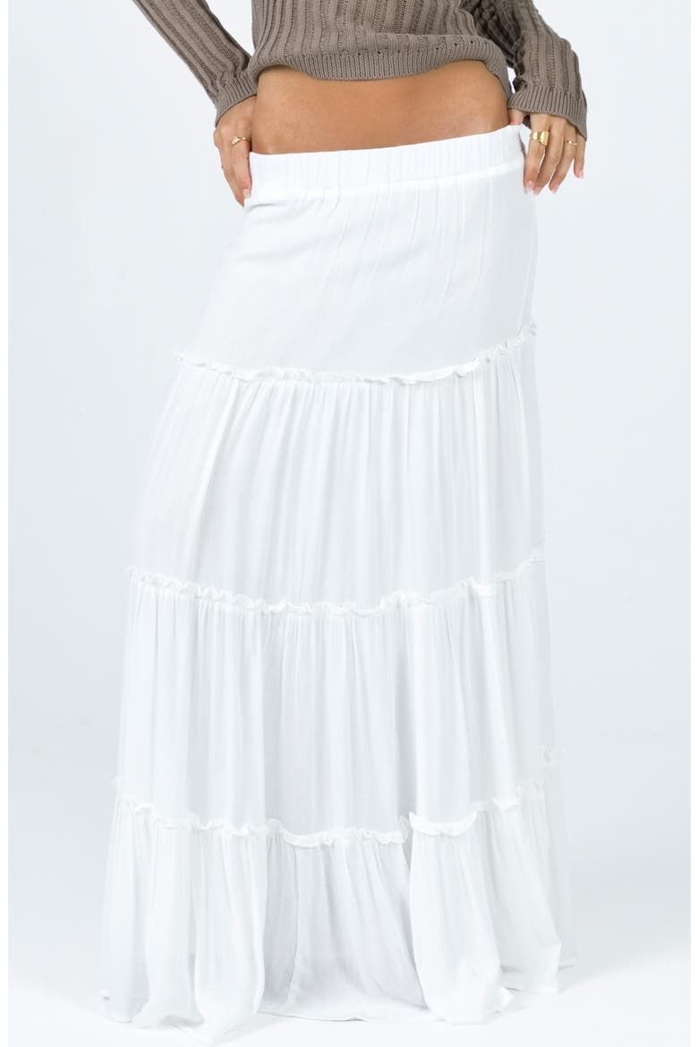 Miriah Tiered Maxi Skirt, Main, color, WHITE