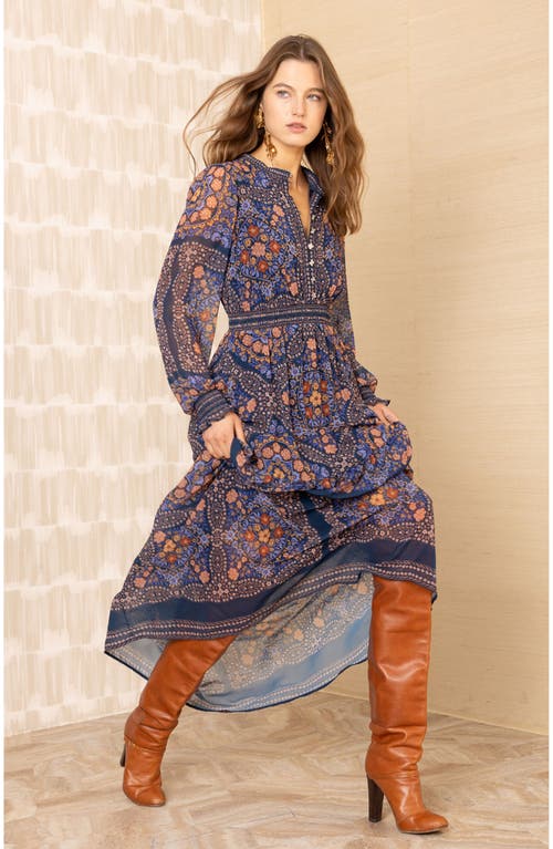 Hale Bob Marisol Chiffon Maxi Dress In Blue