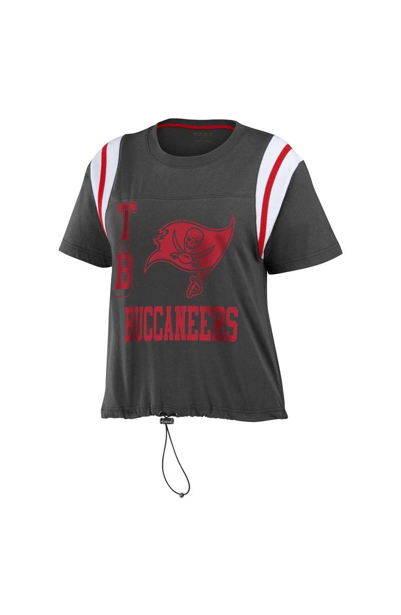 WEAR by Erin Andrews Women's WEAR by Erin Andrews Pewter Tampa Bay Buccaneers Cinched Colorblock T-Shirt, Alternate, color, Pewter