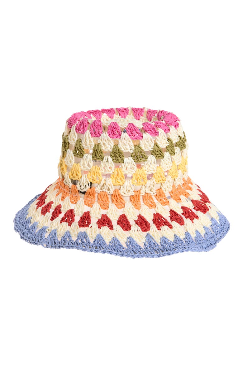 Kolorful Karl Crochet Bucket Hat, Alternate, color, IVORY