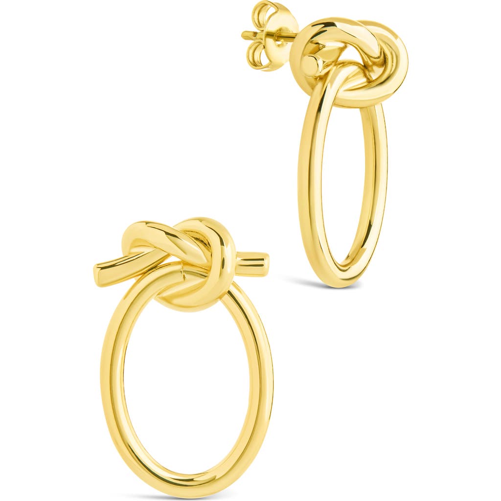Sterling Forever April Knotted Hoop Earrings In Gold
