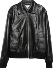 Bottega Veneta Lambskin Leather Blouson Jacket