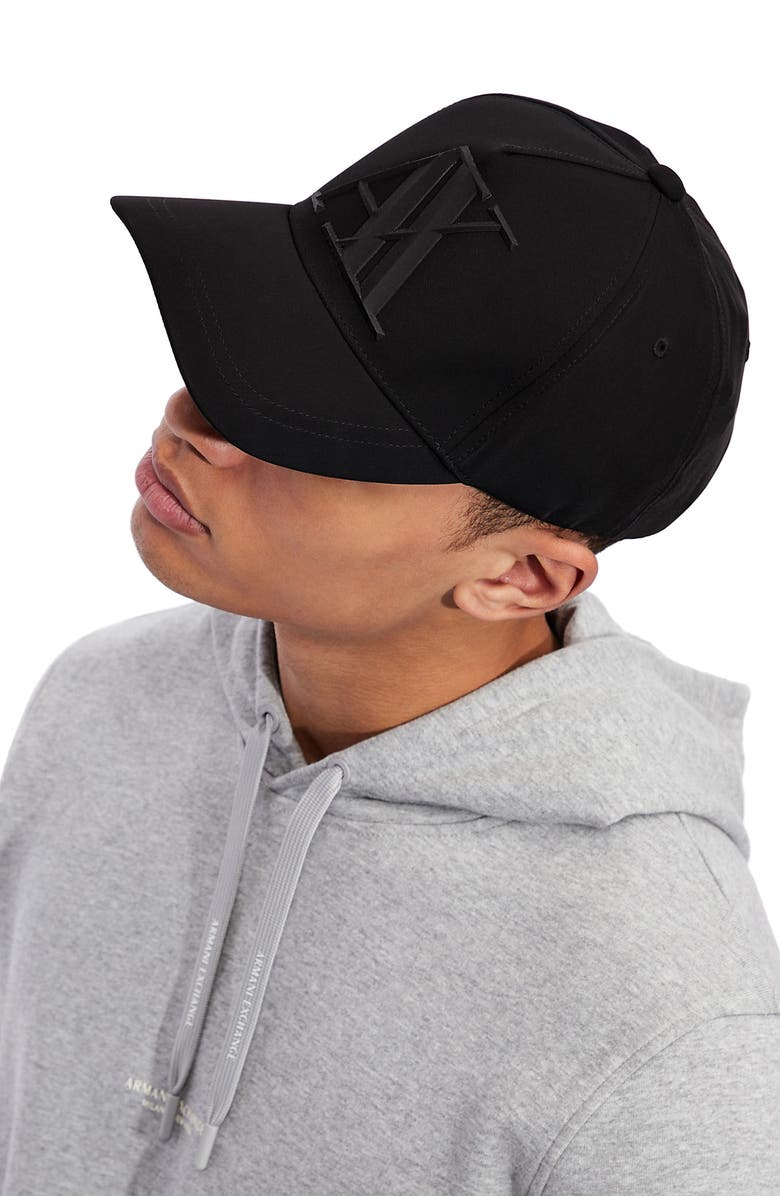 Armani Exchange Rubber Logo Baseball Cap, Alternate, color, 