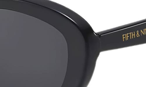 Fifth & Ninth Sasha 65mm Oversize Polarized Cat Eye Sunglasses In Black