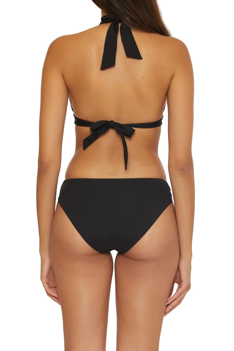 Monaco Halter Bikini Top, Alternate, color, BLACK