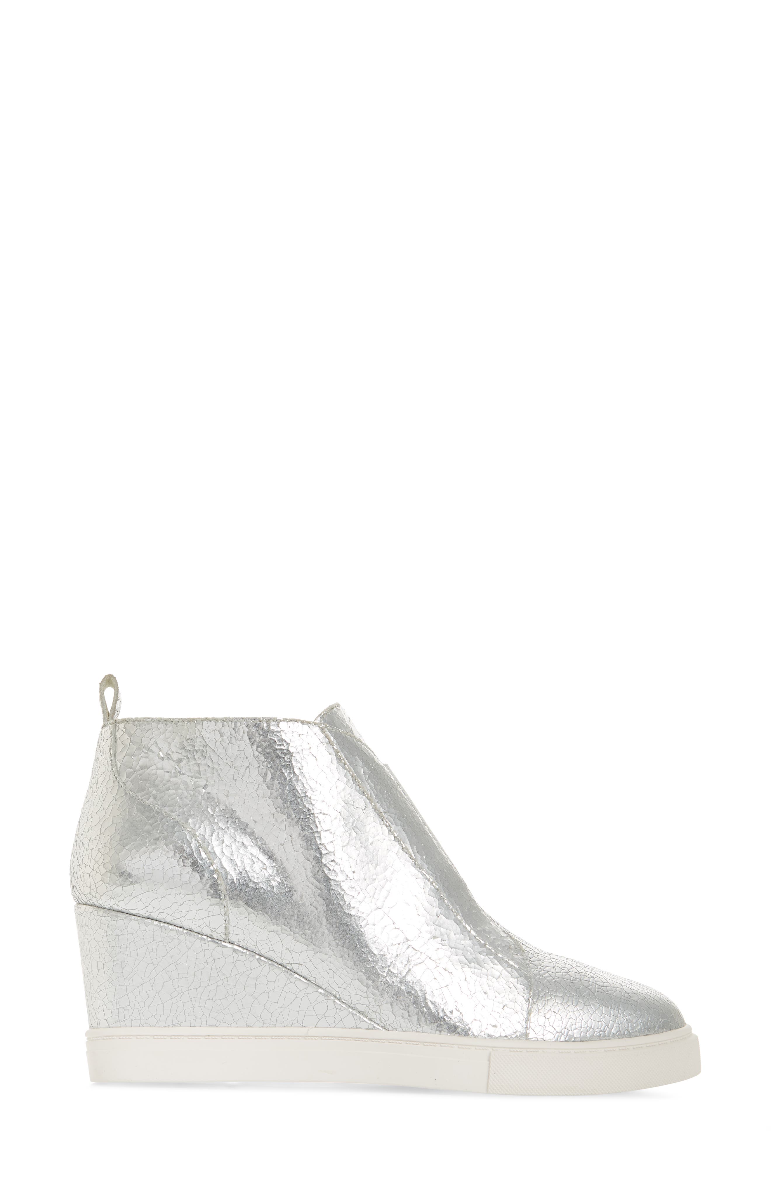 Felicia II Wedge Bootie, Alternate, color, SILVER CRACKLE LEATHER