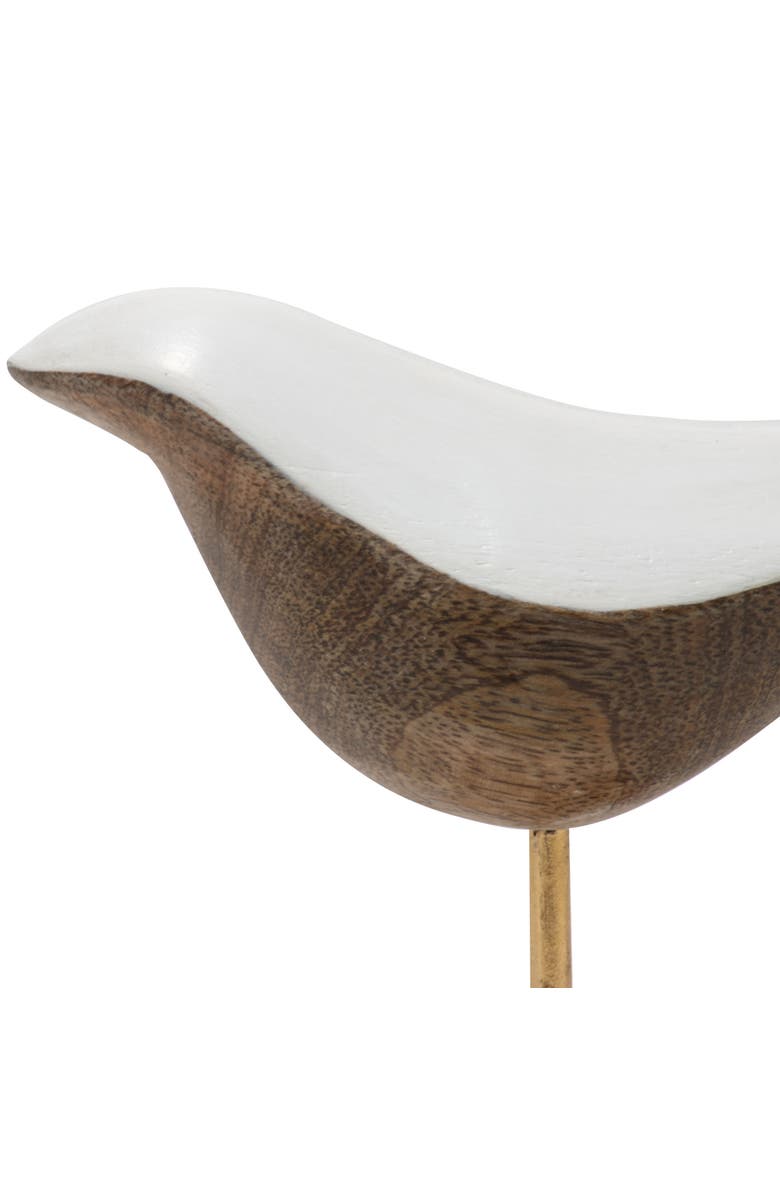 Foreside Home and Garden Multicolored Handcarved Wood Bird Figurine, Alternate, color, Brown