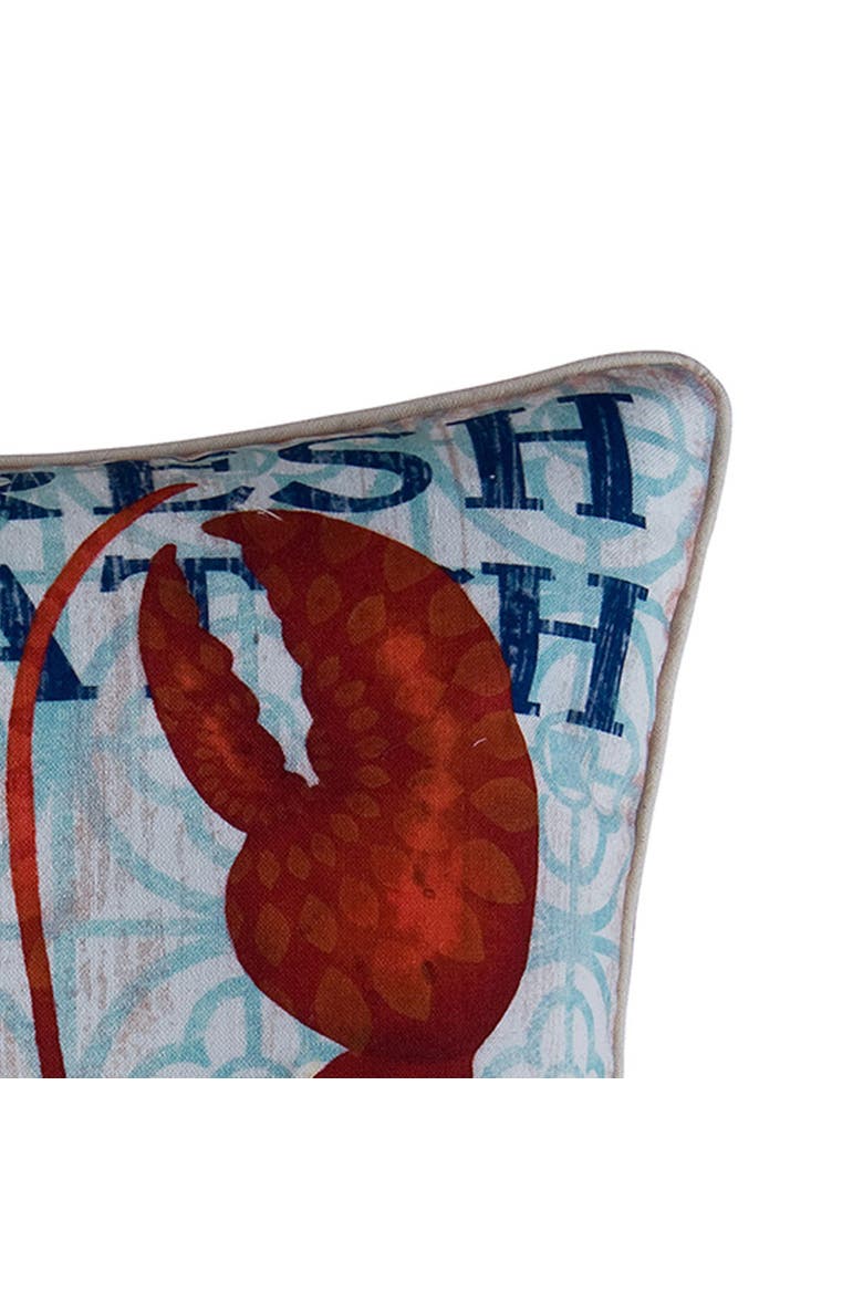 "Fresh Catch" Lobster HD Printed Accent Throw Pillow 18" x 18", Alternate, color, Red