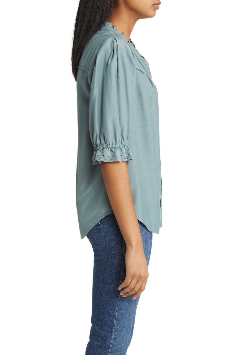Eyelet Accent Top (Nordstrom Exclusive), Alternate, color, DUSTY SLATE