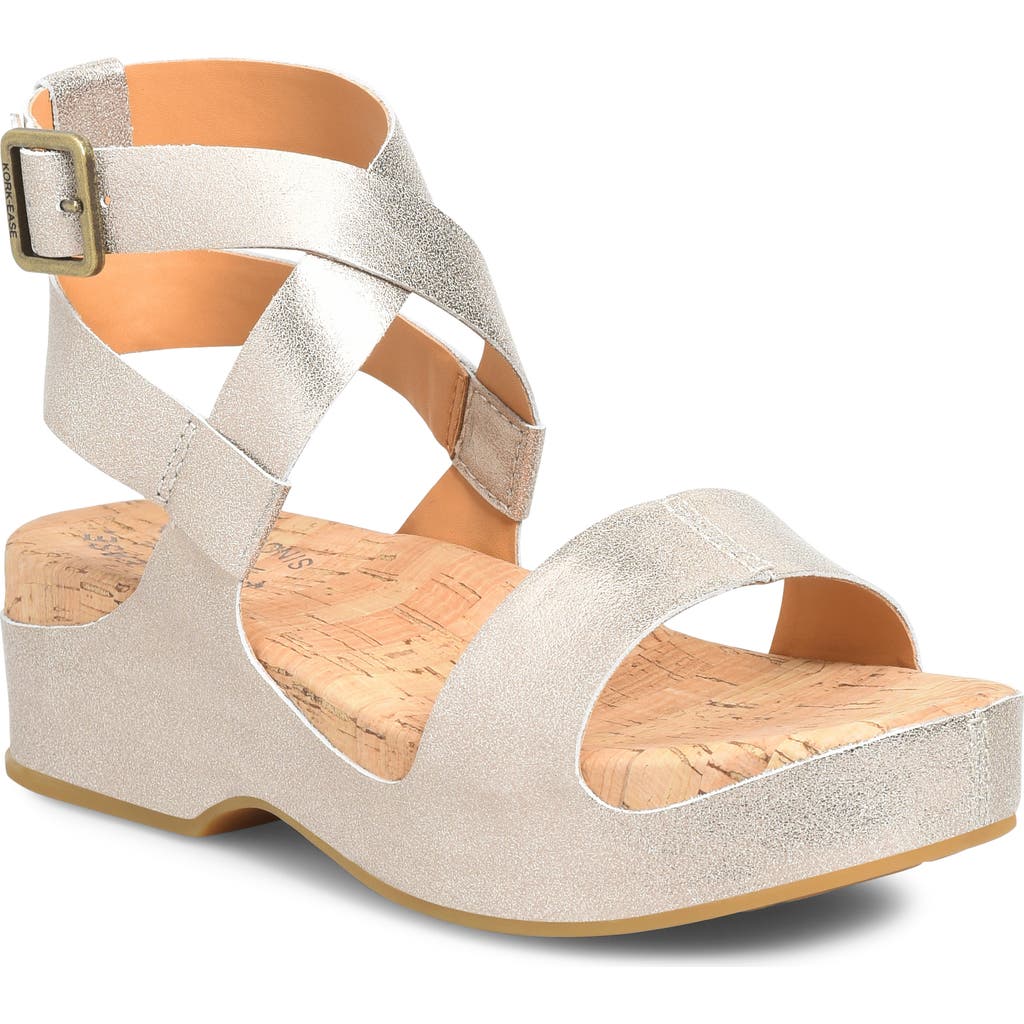 Kork-ease Yadira Ankle Strap Platform Sandal In Gold Metallic