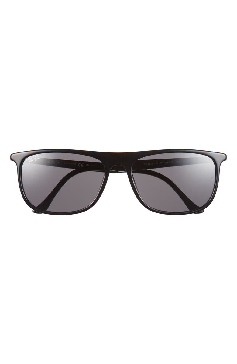 Ray-Ban 61mm Rectangular Sunglasses, Main, color, Black