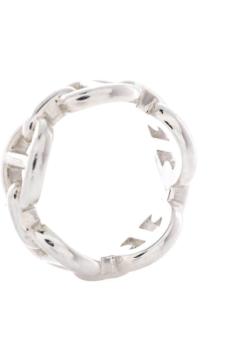 Pre-Owned Hermes Chaine d'Ancre Enchainee Ring Sterling Silver Small, Alternate, color, Silver