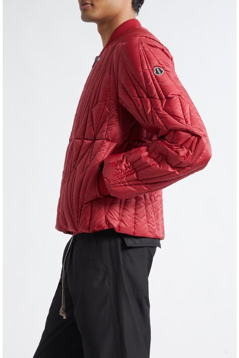 x Rick Owens Geocamo Flight Down Bomber Jacket, Alternate, color, RED