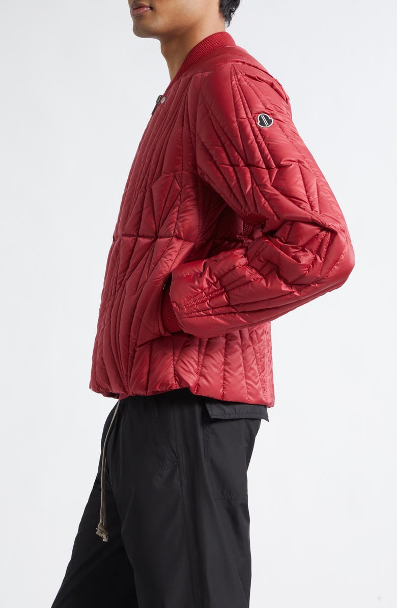 Moncler x Rick Owens Geocamo Flight Down Bomber Jacket, Alternate, color, Red