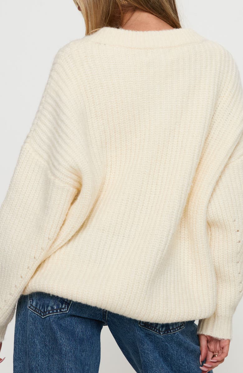 Princess Polly Have It All Oversize V-Neck Sweater, Alternate, color, 