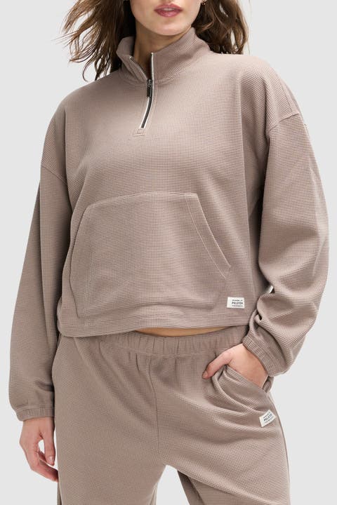 Waffle Mock Neck 1/2 Zip