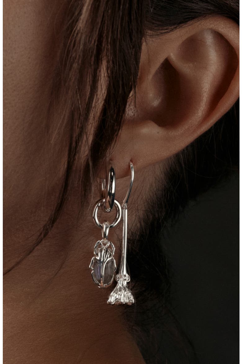 Dandelion Drop Earrings, Alternate, color, METALLIC GOLD
