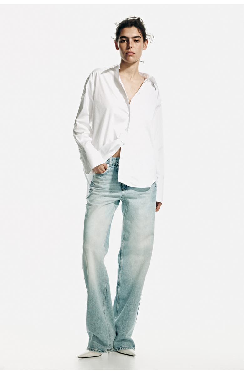 H&M Cotton poplin shirt, Main, color, White