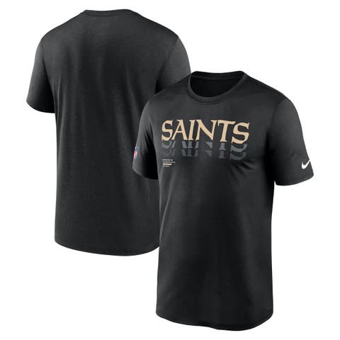 Men's Nike Black New Orleans Saints Wordmark Block Sideline Legend Performance T-Shirt