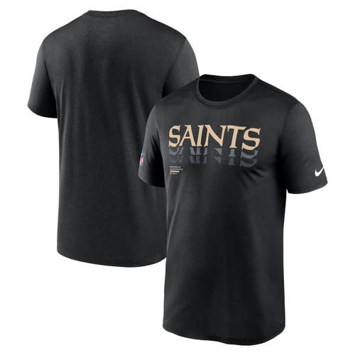Nike Black New Orleans Saints Wordmark Block Sideline Legend Performance T-shirt