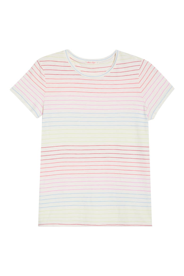 Stripe Cotton Blend T-Shirt, Alternate, color, RAINBOW STRIPE