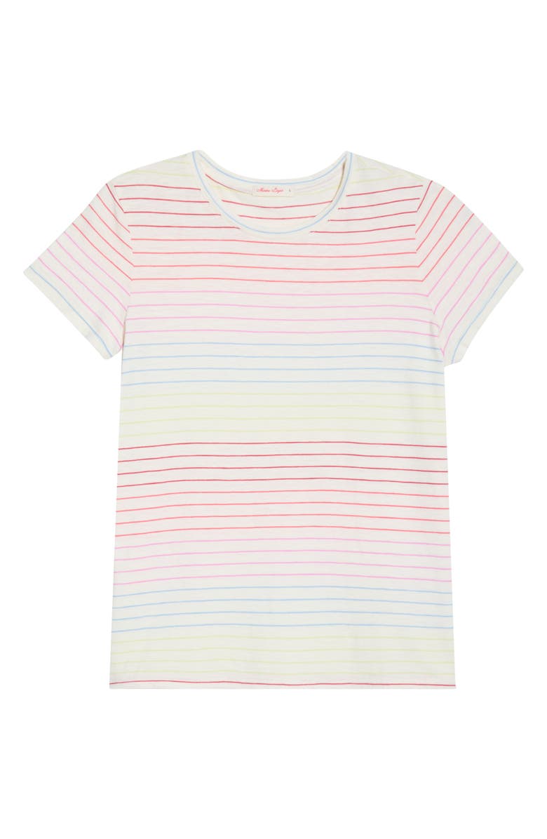 Marine Layer Stripe Cotton Blend T-Shirt, Alternate, color, Rainbow Stripe