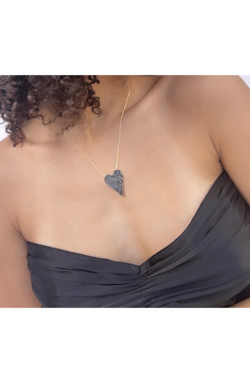 Shymi Pavé Heart Pendant Necklace In Multi