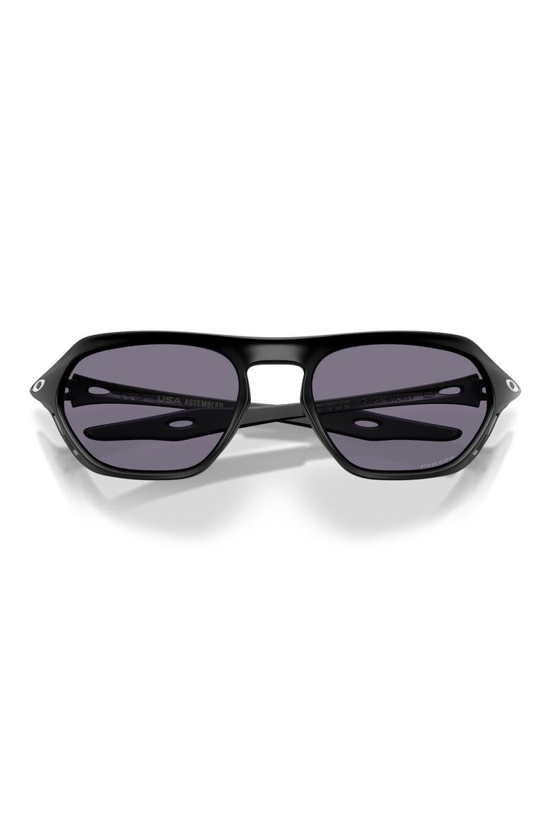 Cage Jacket 61mm Polarized Irregular Sunglasses, Alternate, color, MATTE BLACK / PRIZM GREY