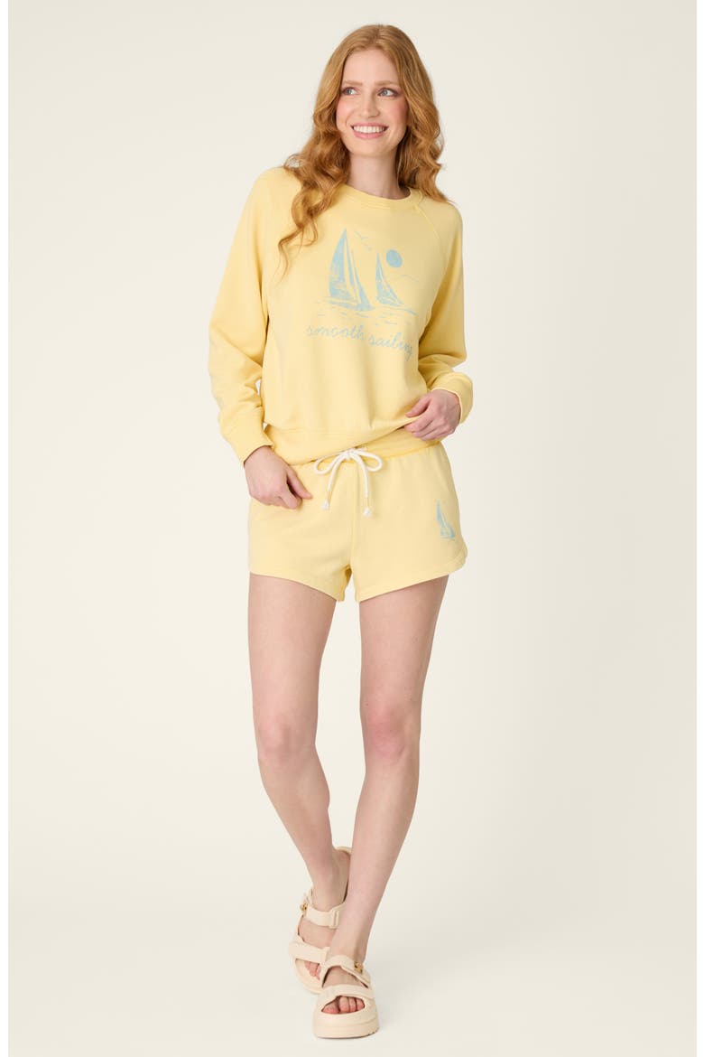Meet Me By the Sea Drawstring Shorts, Alternate, color, SUNSHINE