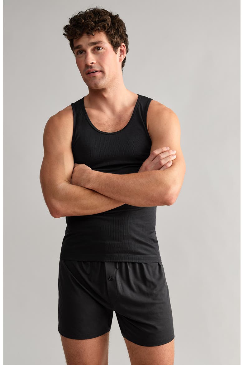 C.O.R. Ribbed Tank, Alternate, color, PURE BLACK