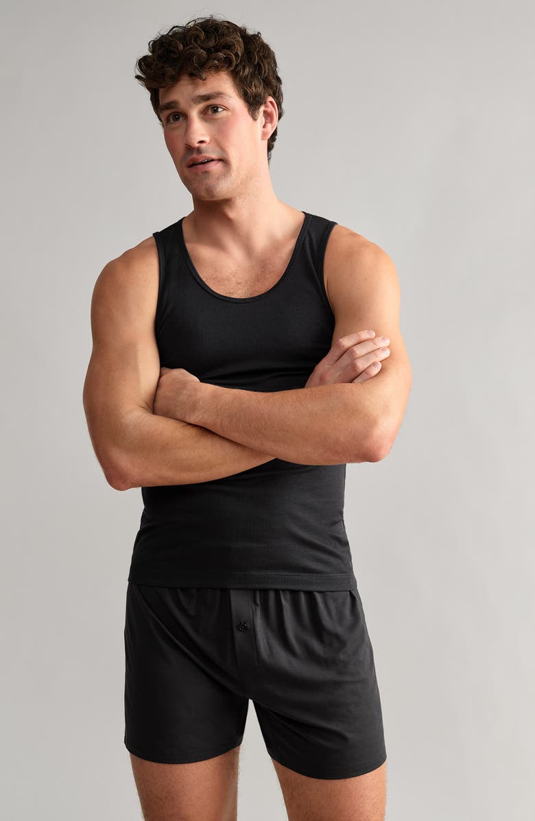 Rhone C.O.R. Ribbed Tank, Alternate, color, Pure Black