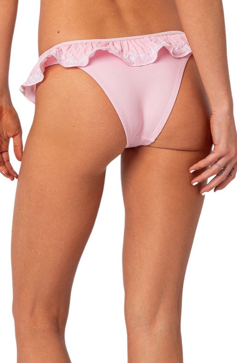 EDIKTED Frilly Ruffle Bikini Bottoms, Alternate, color, Pink