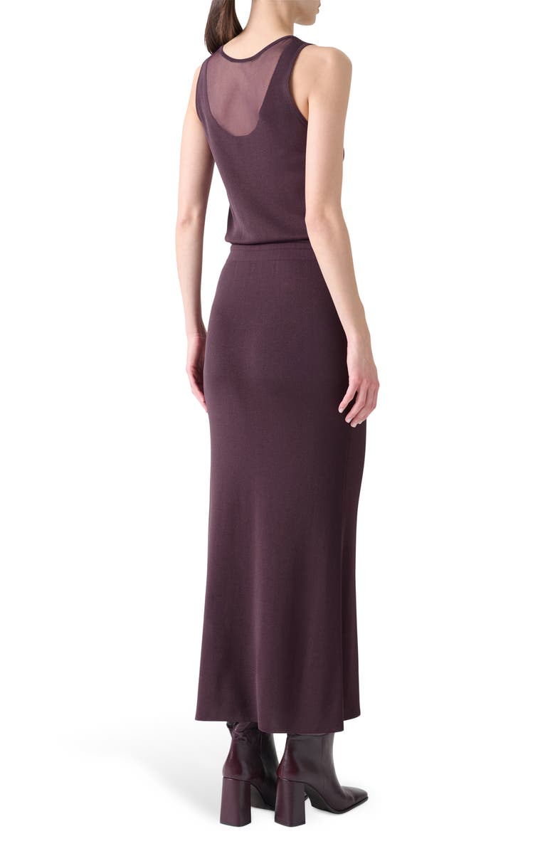 Akris punto Layered Sheer Knit Midi Dress, Alternate, color, Blackberry