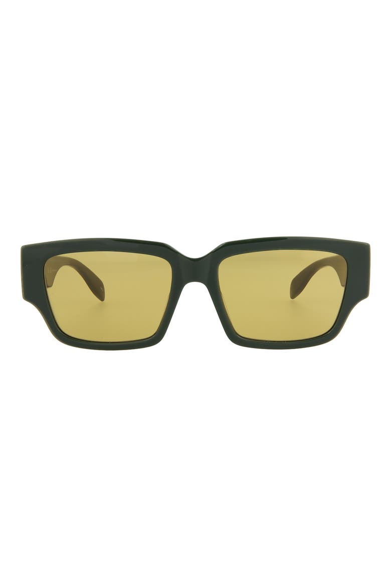 56mm Square Sunglasses, Main, color, GREEN YELLOW