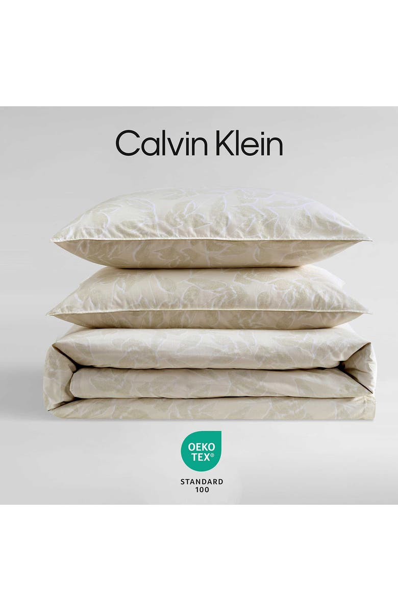 Calvin Klein Yellow Leaves 200 Thread Count Cotton Comforter & Shams Set, Alternate, color, Light / Medium Yellow