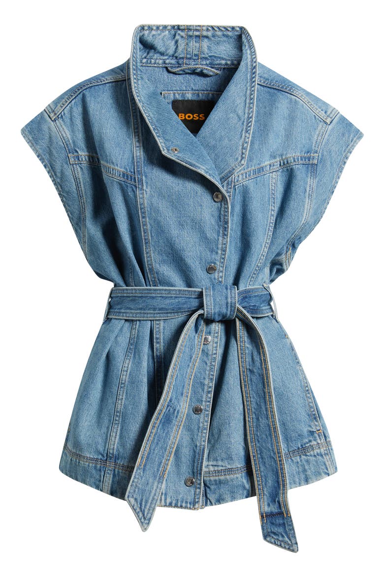 Denim Vest, Alternate, color, LIGHT BLUE